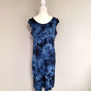 Tie-Dye Blue  Cap Sleeve Dress